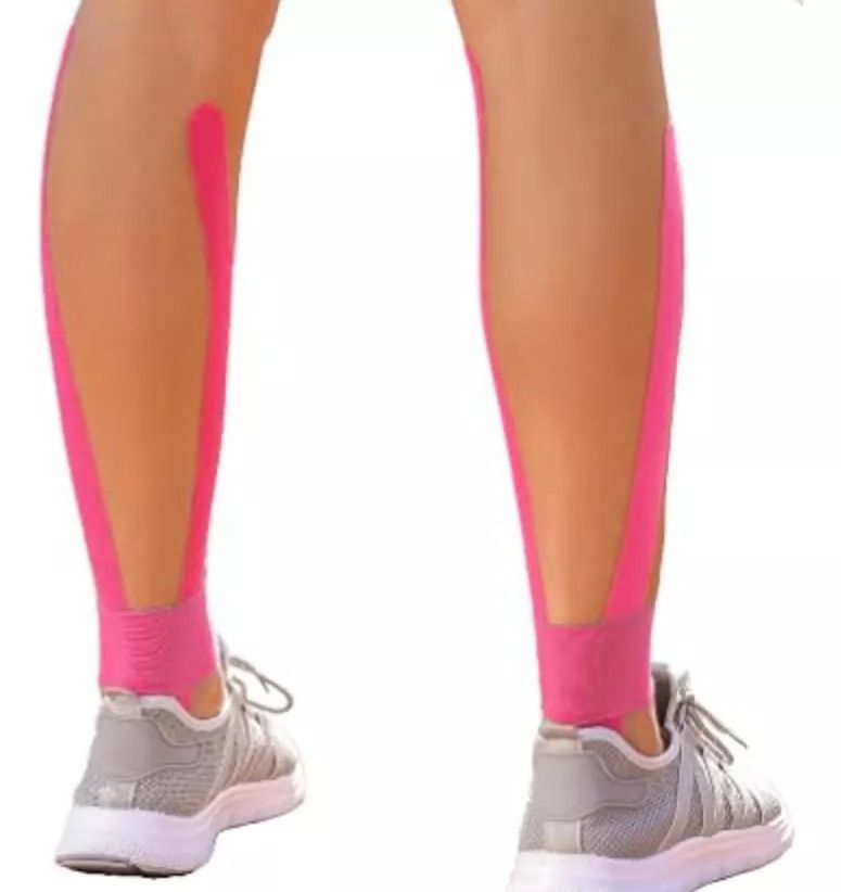 PACK 2 CINTAS TAPE KINESIOLOGICA ROSADO PRECORTADA 5CM X 5MT RECOVERY - 3