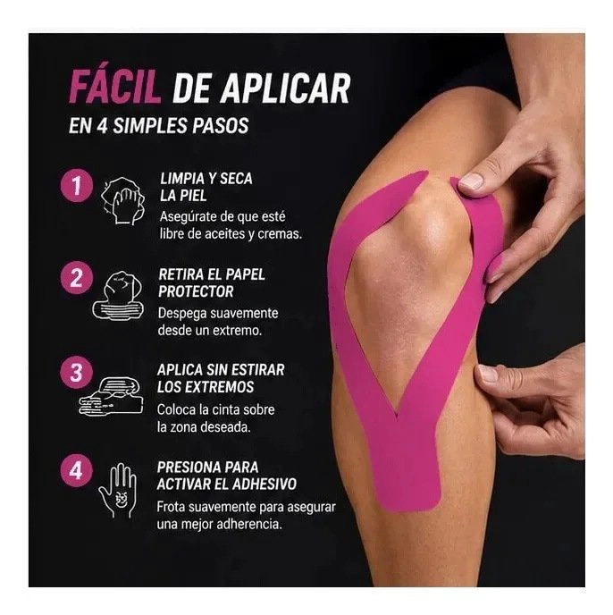 DUO PACK K TAPE RECOVERY ROSADO 5 CM X 5 M – 40 TIRAS PRECORTADAS - 4