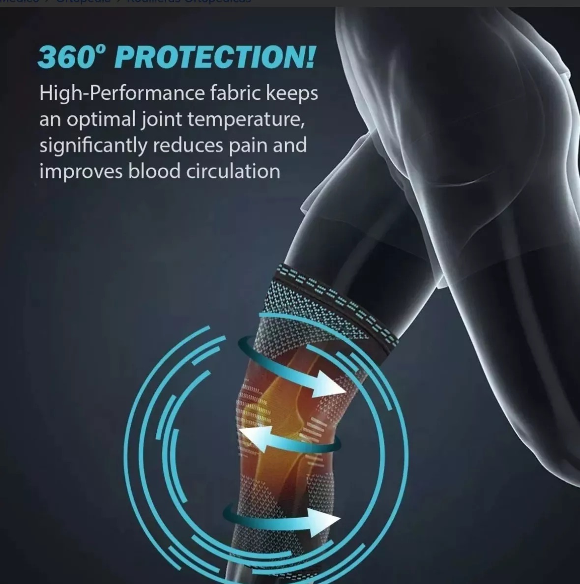 RODILLERA RECOVERY DEPORTIVA SOPORTE LATERAL FRONTAL ARTRITIS PÁDEL GYM DOLORES LESIONES MUSCULARES - 3