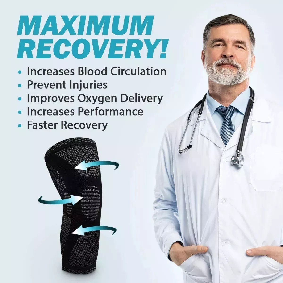 RODILLERA RECOVERY DEPORTIVA SOPORTE LATERAL FRONTAL ARTRITIS PÁDEL GYM DOLORES LESIONES MUSCULARES - 5