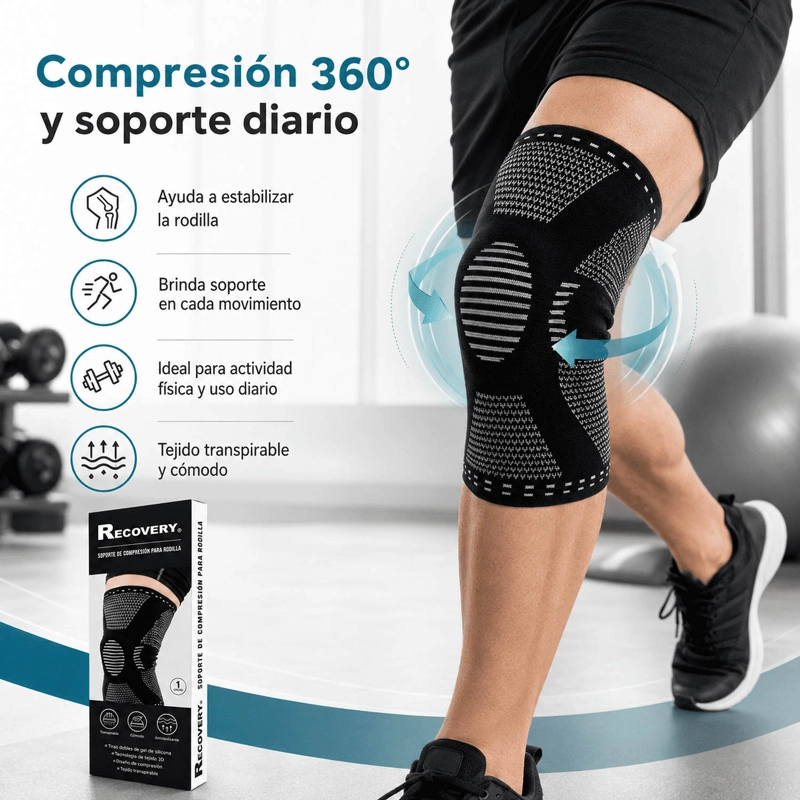 RODILLERA RECOVERY DEPORTIVA SOPORTE LATERAL FRONTAL ARTRITIS PÁDEL GYM DOLORES LESIONES MUSCULARES - 8
