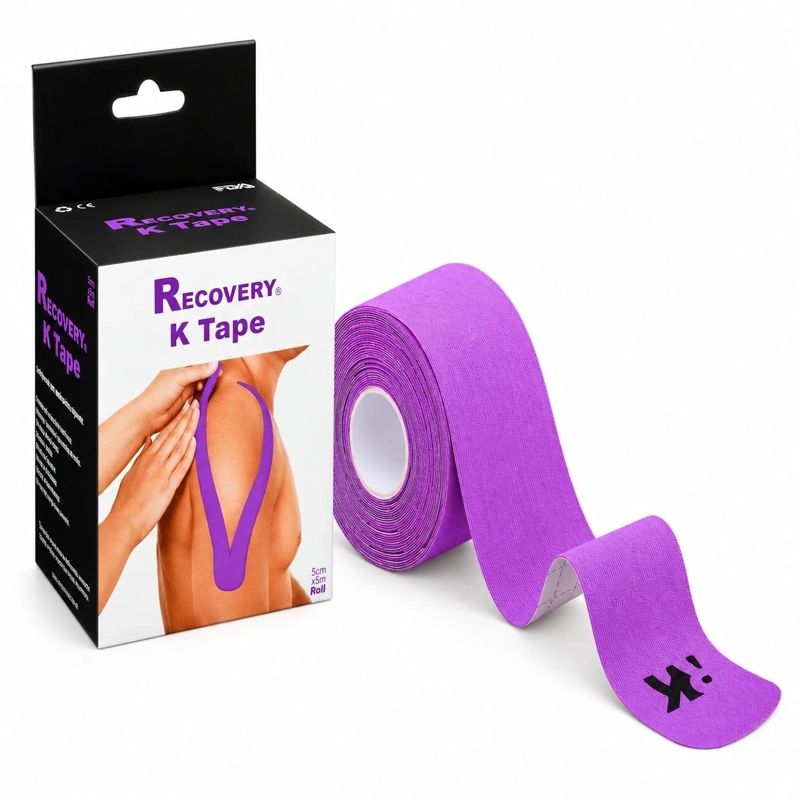 TAPE KINESIOLÓGICO CINTA PRECORTADO 5 CM X 5MT ELÁSTICA Y AUTO ADHERIBLE RECOVERY - 1