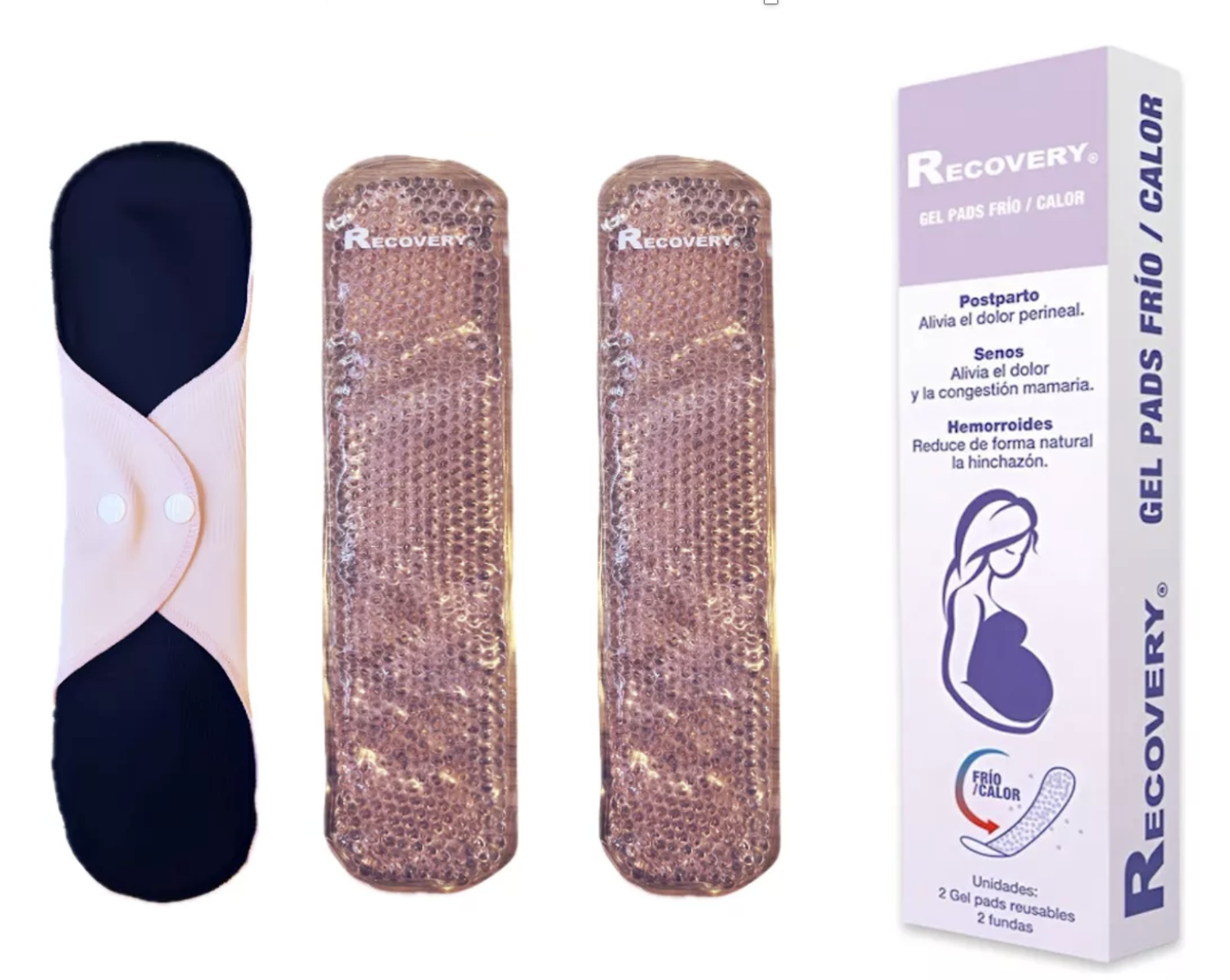 COMPRESA RECOVERY POSTPARTO ALIVIA DOLOR PERINEAL FRIO/CALOR 2 UNIDADES - 1