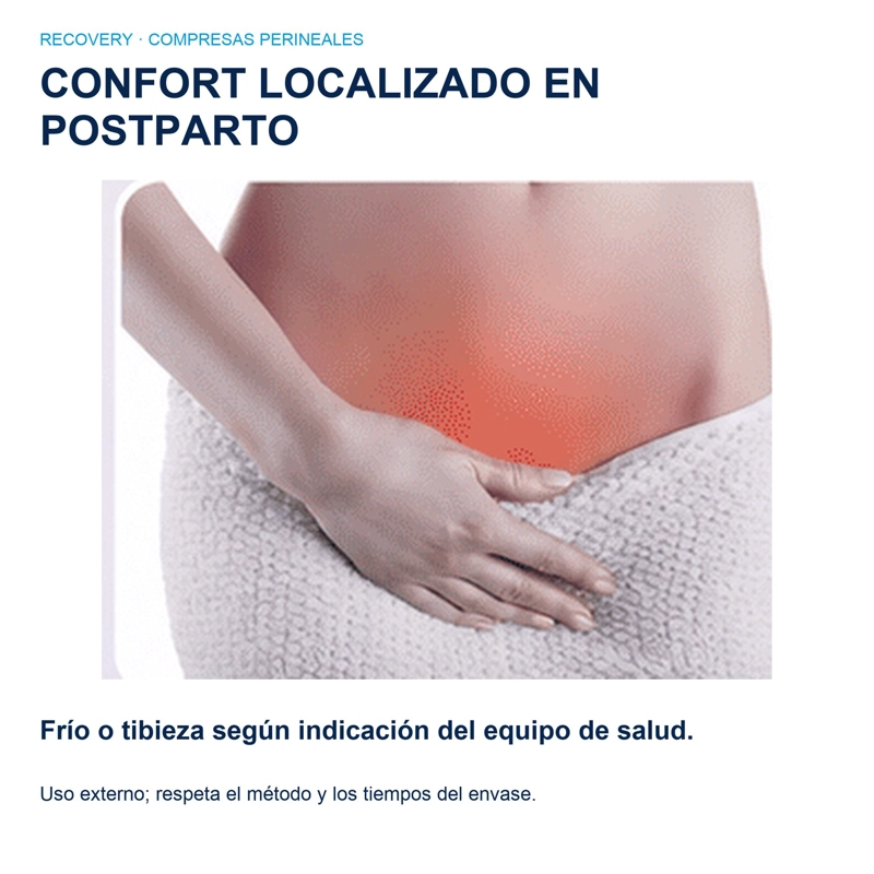 COMPRESA RECOVERY POSTPARTO ALIVIA DOLOR PERINEAL FRIO/CALOR 2 UNIDADES - 4