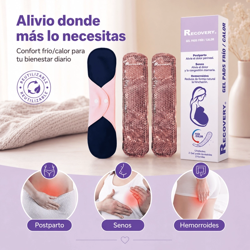COMPRESA RECOVERY POSTPARTO ALIVIA DOLOR PERINEAL FRIO/CALOR 2 UNIDADES - 6