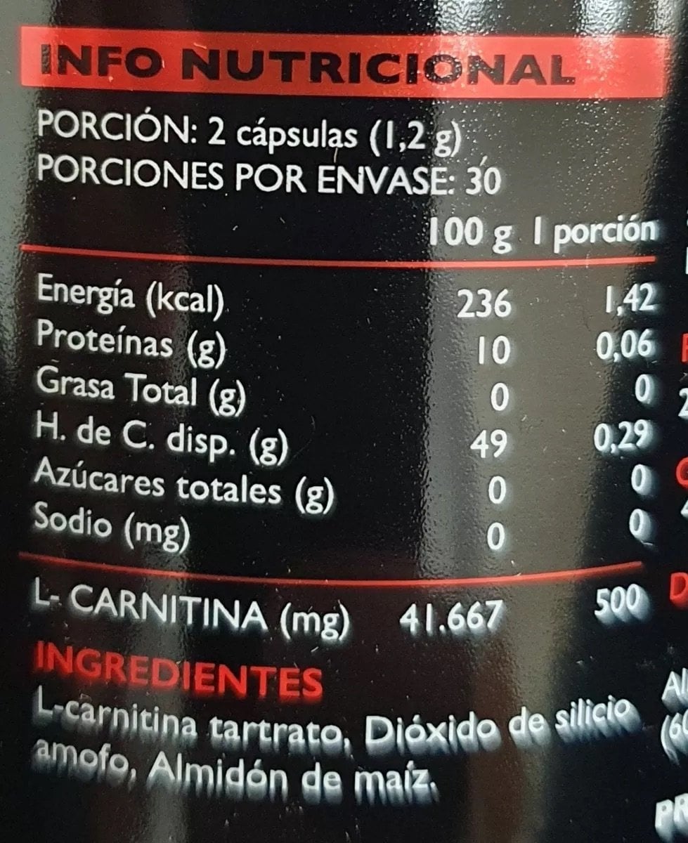 SUPLEMENTO ALIMENTICIO MYNUTRITION CAPSULAS BLANDAS CARNITINA 500 MYN 60 CAPSULAS 100% PURO - 2