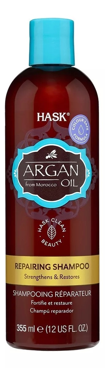 SHAMPOO CABELLO HASK ARGAN OIL 355 ML HIDRATANTE Y REPARADORA - 1