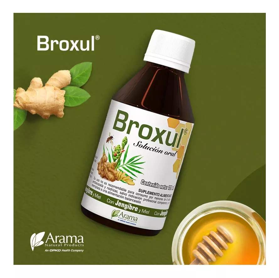 JARABE PARA LA TOS BROXUL SABOR MIEL JENGIBRE 120ML ARAMA - 3