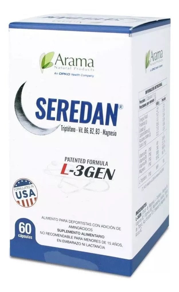SUPLEMENTO ALIMENTICIO ARAMA CAPSULAS BLANDAS SEREDAN BUEN DORMIR MAGNESIO, TRIPTÓFANO, VIT B6 B2 B3 - 1