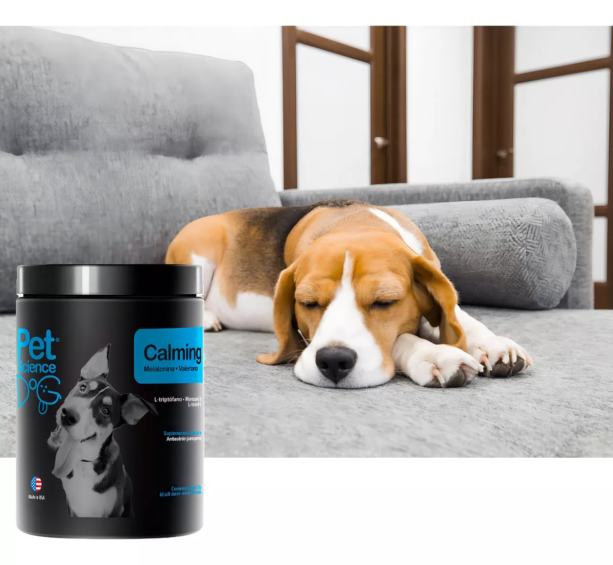 TRANQUILIZANTE PERRO 60 TABLETAS PETSCIENCE ANTIESTRÉS MASTICABLES SUAVES - 1