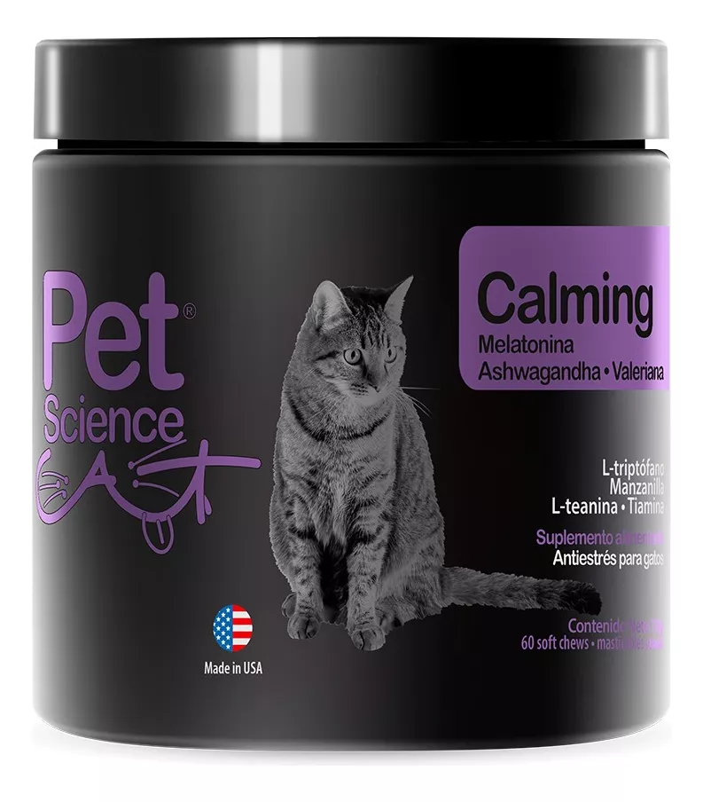TRANQUILIZANTE GATO 60 COMPRIMIDOS PETSCIENCE ANTIESTRES MASTICABLE SUAVE - 1