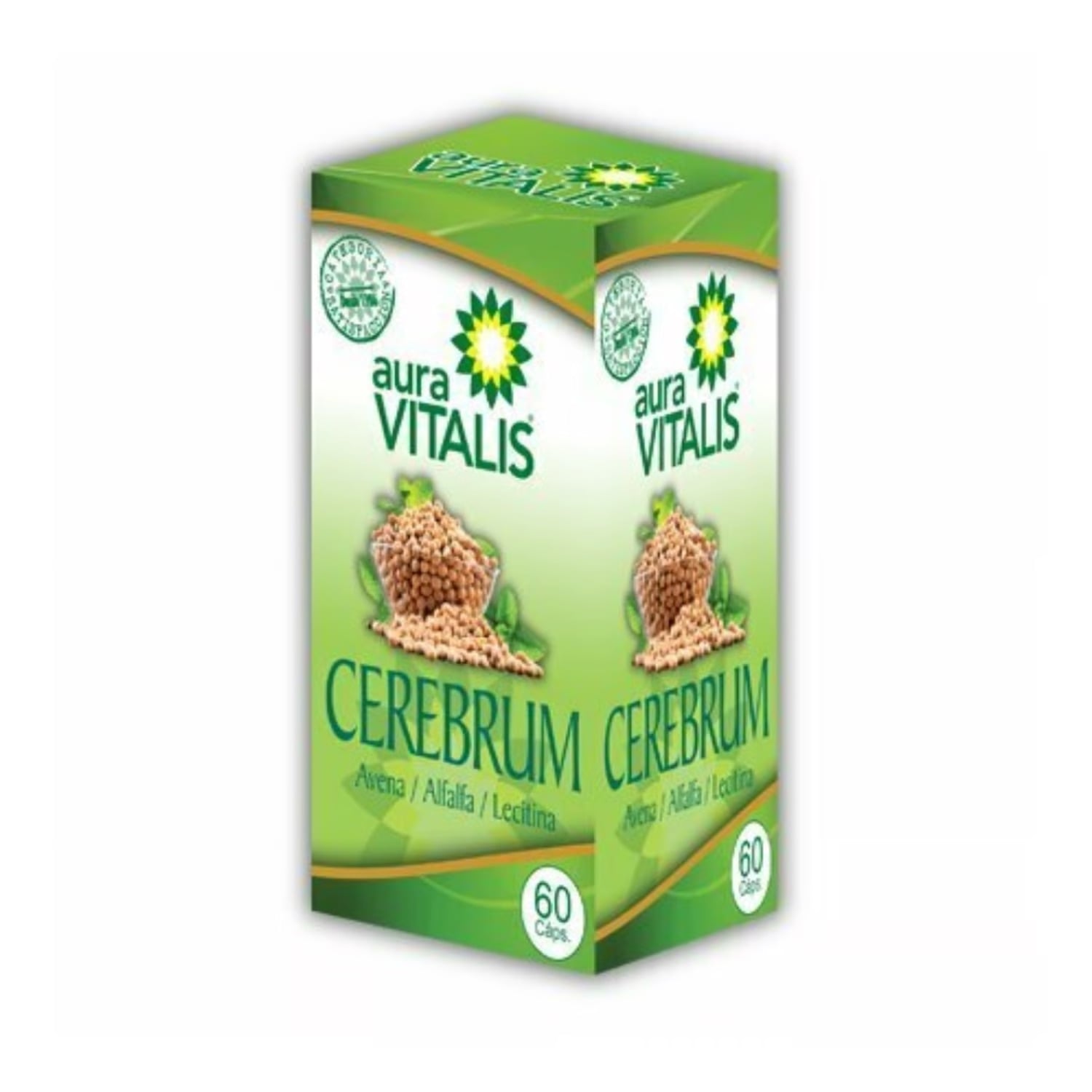 SUPLEMENTO ALIMENTICIO AURA VITALIS CAPSULAS BLANDAS CEREBRUM 1 FRAS 60 CAPS SABOR NATURAL - 1
