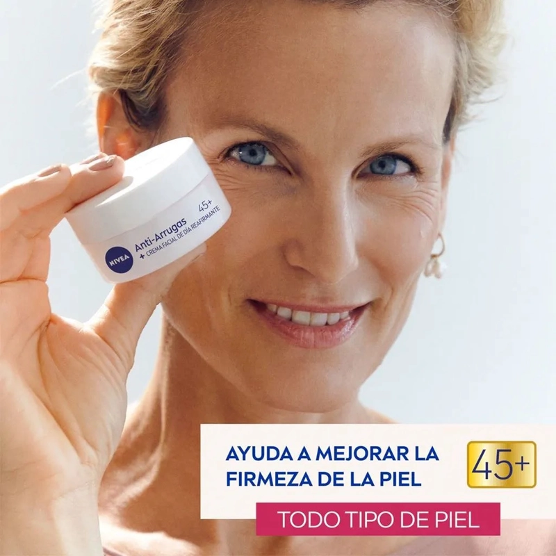 CREMA ROSTRO NIVEA 50 ML ANTIARRUGAS 45+ REAFIRMANTE TIPO PIEL TODO TIPO PIEL - 3