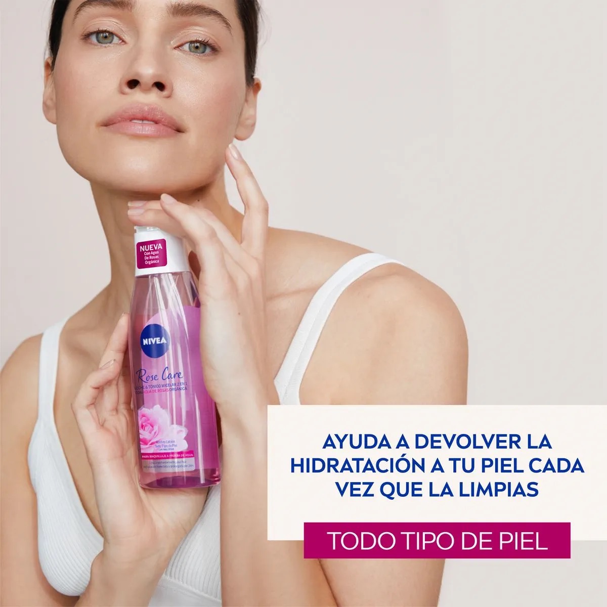 LIMPIADOR ROSTRO NIVEA 1 UNIDAD LECHE & TÓNICO MICELAR 2 EN 1 ROSE CARE 200 ML TODO TIPO PIEL - 2