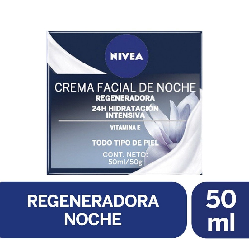 CREMA ROSTRO NIVEA 50 ML HIDRATANTE REGENERADORA NOCHE TIPO PIEL TODO TIPO PIEL - 1
