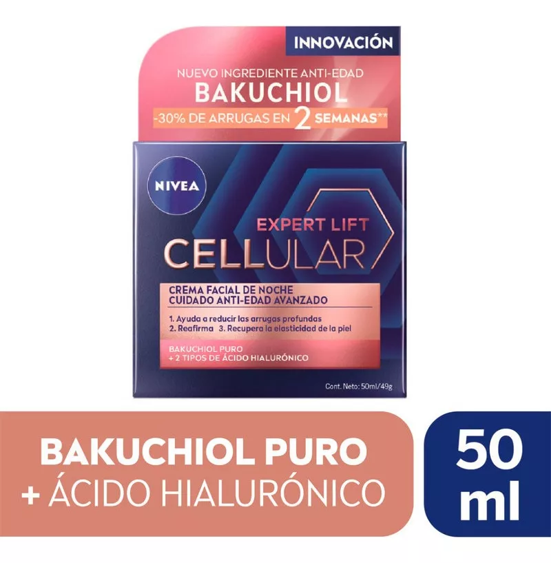 CREMA ROSTRO NIVEA 50 ML ANTIEDAD AVANZADO NOCHE CELLULAR EXPERT LIFT TODO TIPO PIEL /49 G 18+ AÑOS - 1