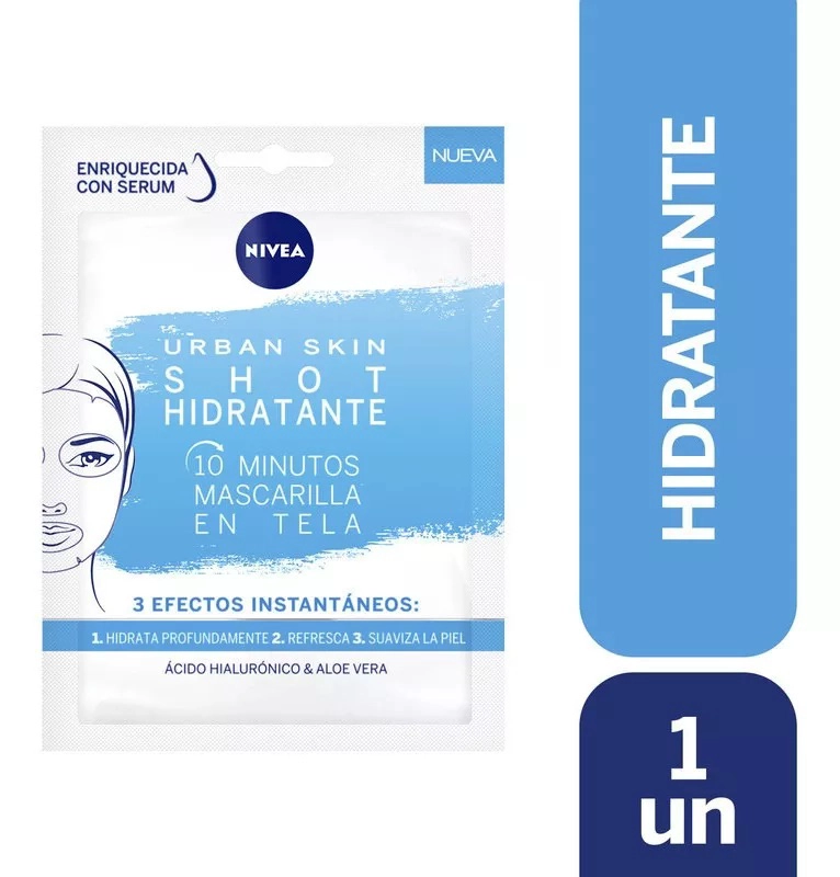 MASCARILLA ROSTRO NIVEA TELA URBAN SKIN SHOT DETOX HIDRATANTE 10 MIN 1UN - 1