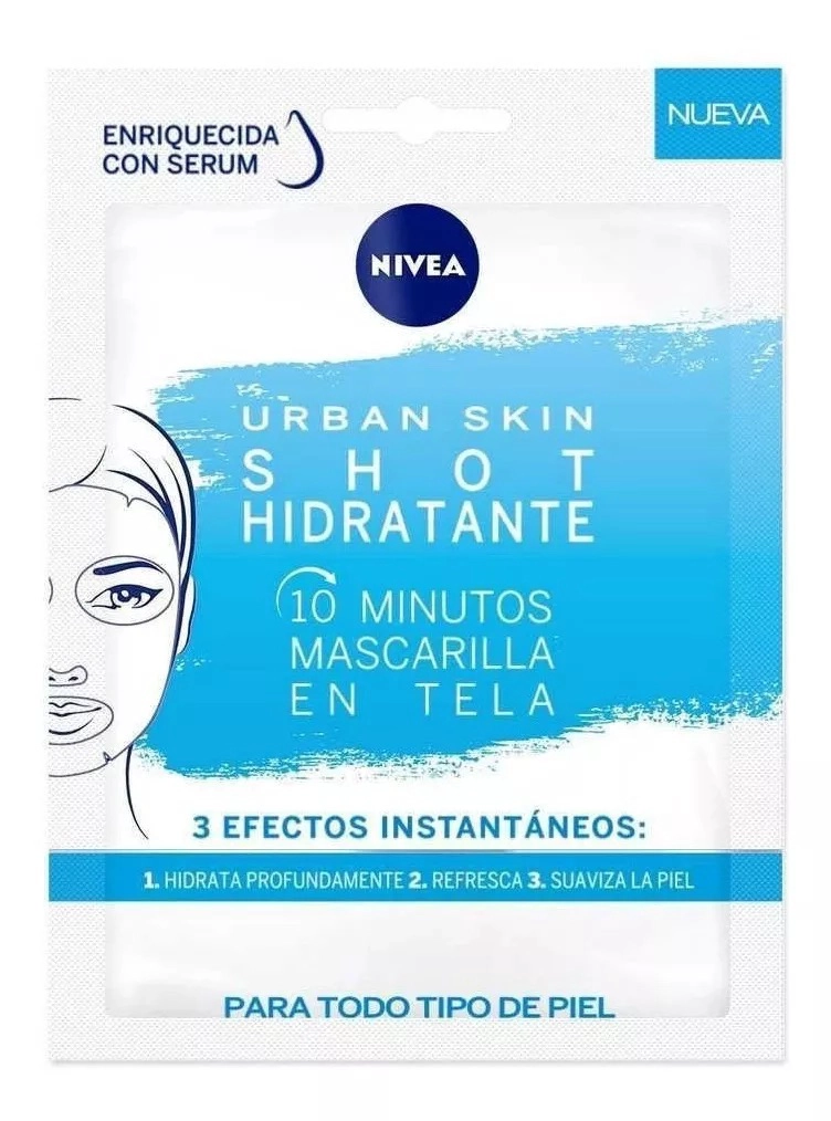 MASCARILLA ROSTRO NIVEA TELA URBAN SKIN SHOT DETOX HIDRATANTE 10 MIN 1UN - 3