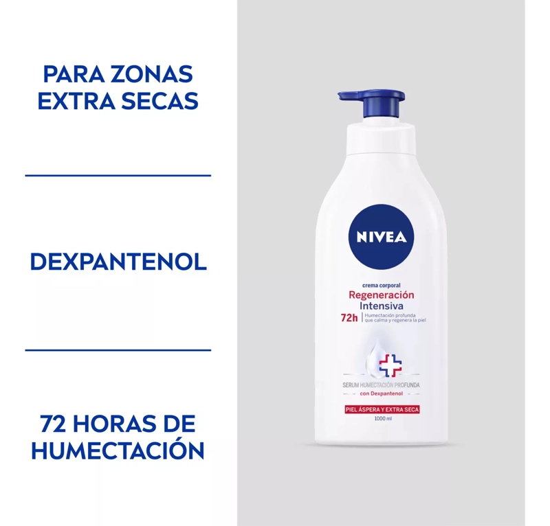 CREMA CUERPO NIVEA 1000 ML REGENERACIÓN INTENSIVA SERUM HUMECTACIÓN PROFUNDA - 4