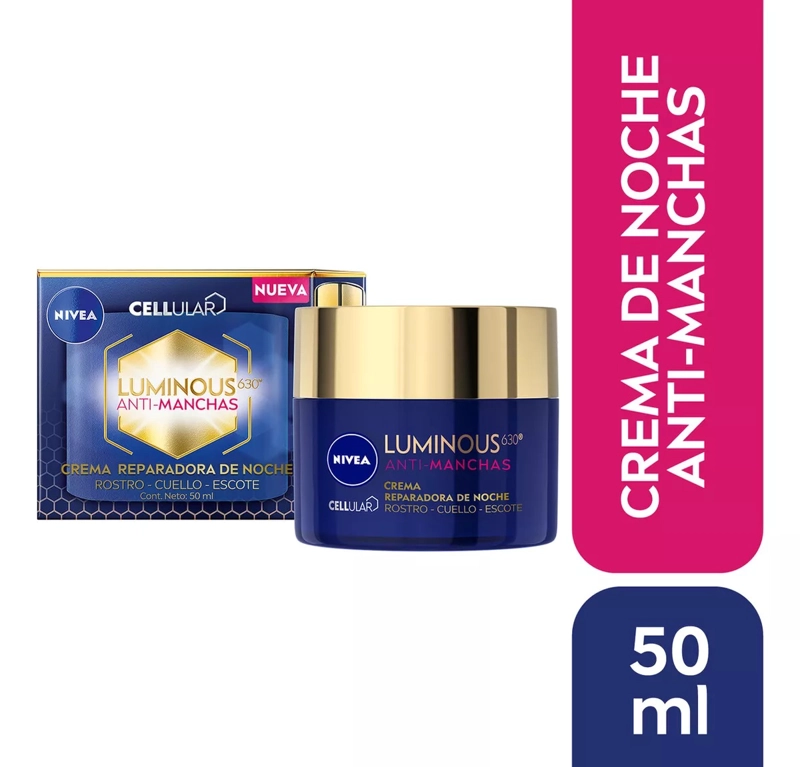 CREMA ROSTRO Y CUELLO NIVEA 50 ML CELLULAR LUMINOUS 630 ANTI-MANCHAS REPARADORA NOCHE MUJER - 1