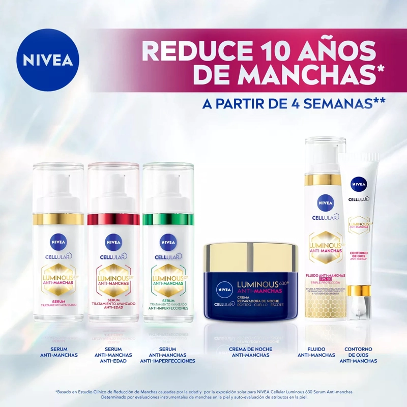 CREMA ROSTRO Y CUELLO NIVEA 50 ML CELLULAR LUMINOUS 630 ANTI-MANCHAS REPARADORA NOCHE MUJER - 4