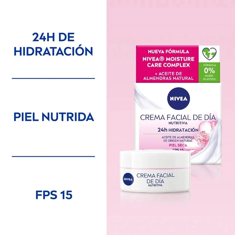 CREMA ROSTRO NIVEA SPF 15 50 ML HIDRATANTE INTENSIVA DÍA TIPO PIEL SECA - 4