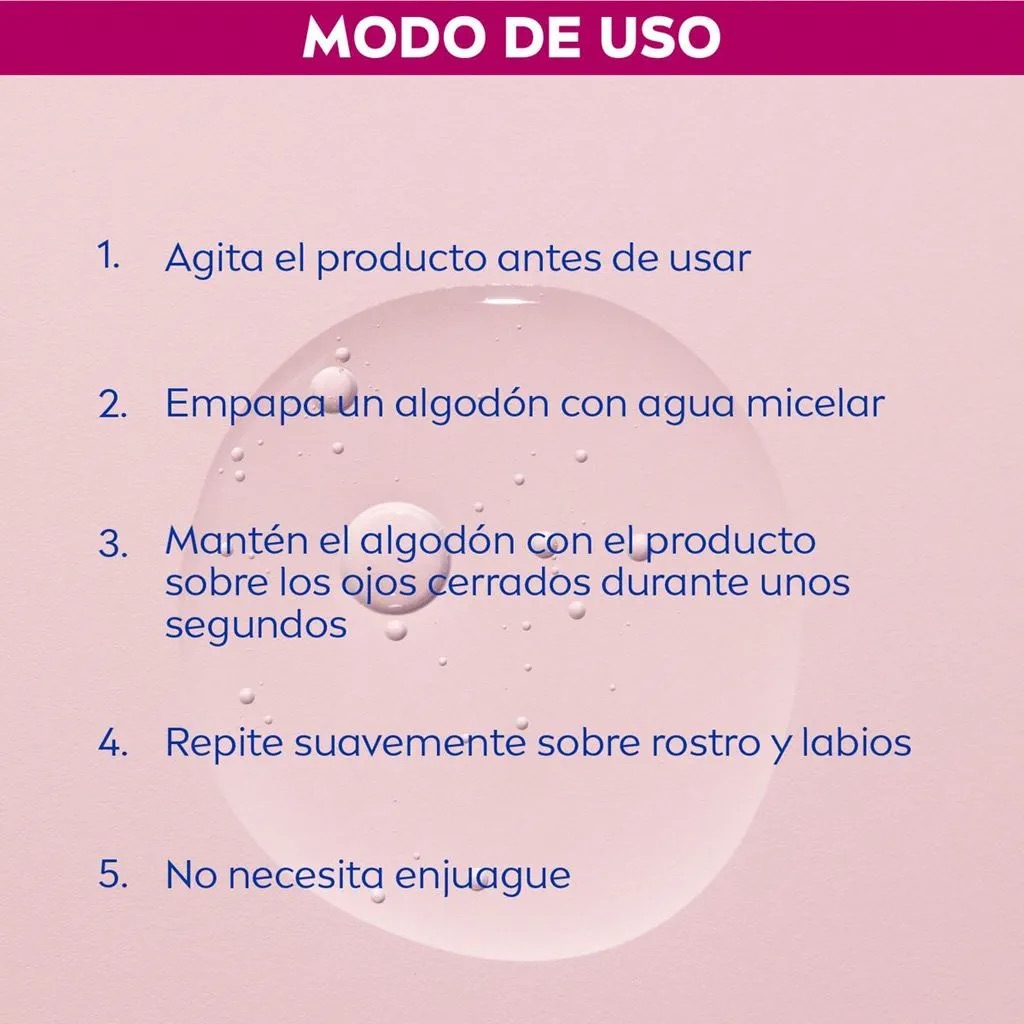 AGUA MICELAR ROSTRO NIVEA 400 ML BIFÁSICA ROSE CARE - 4