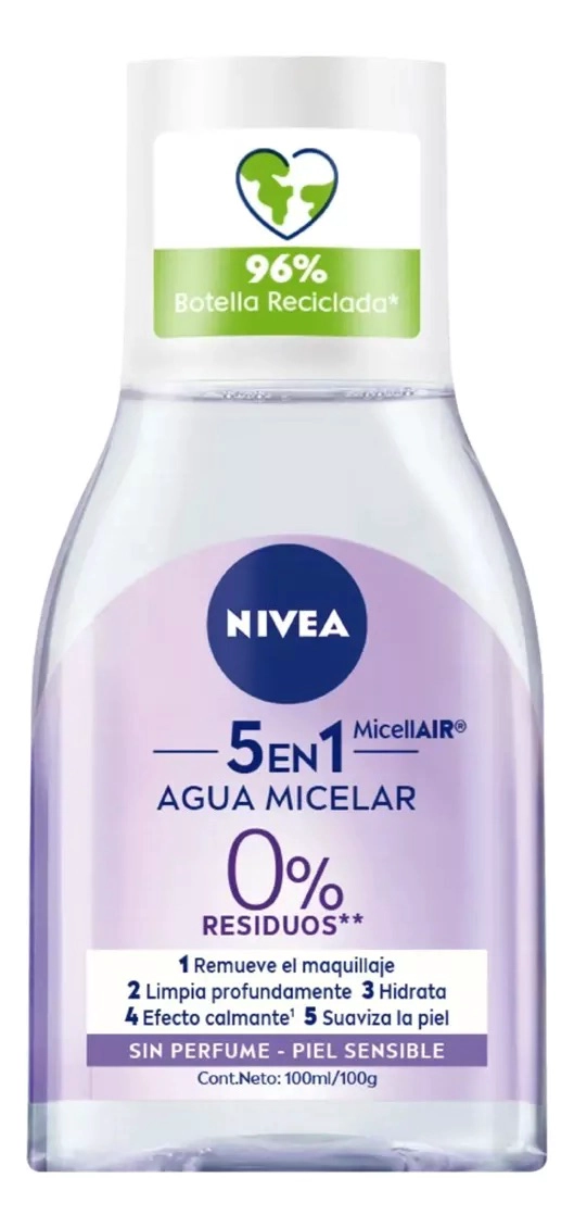 LOCIÓN AGUA MICELAR 3 EN 1 NIVEA PIEL SENSIBLE 100ML