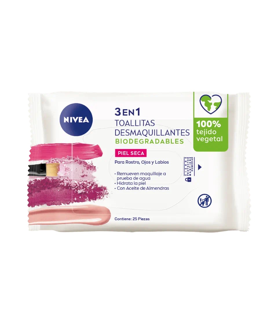 TOALLITAS DESMAQUILLANTES NIVEA SUAVES X 25 U - 1