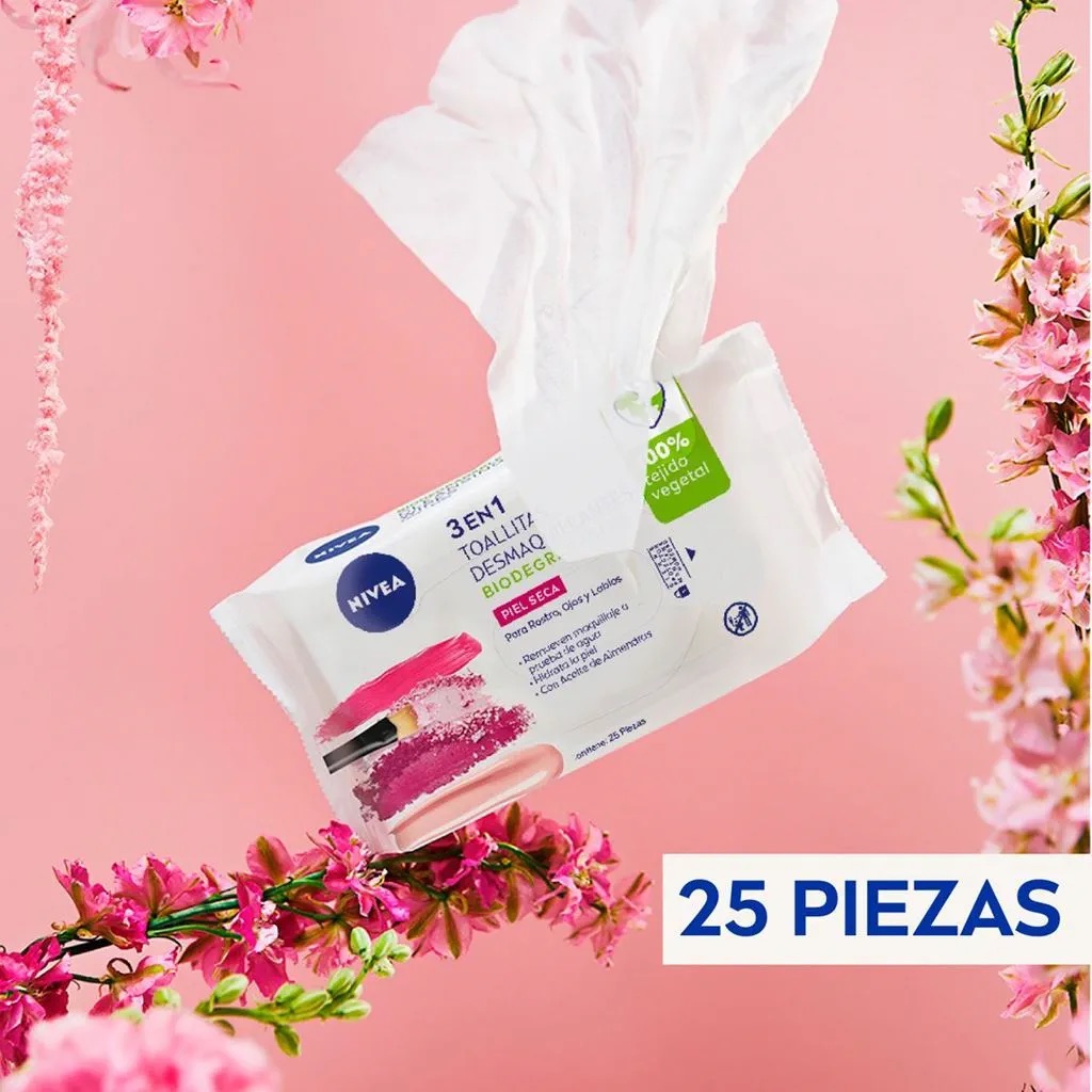 TOALLITAS DESMAQUILLANTES NIVEA SUAVES X 25 U - 5