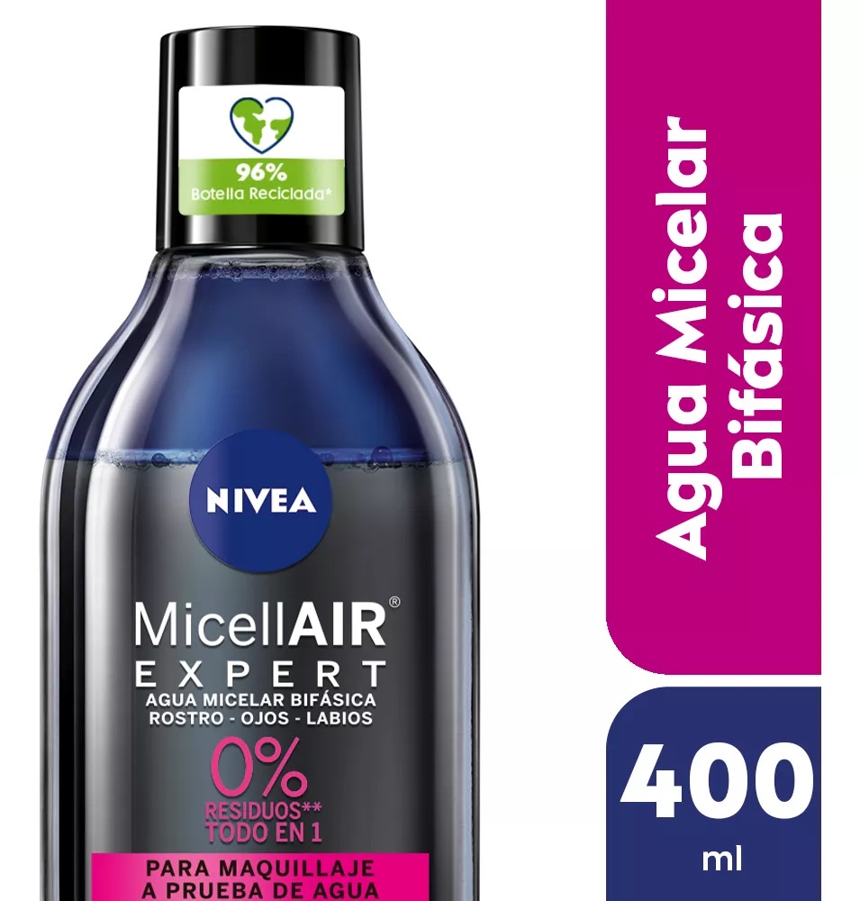 AGUA MICELAR NIVEA BIFÁSICA MICELLAIR BLACK EXPERT 400 ML - 2