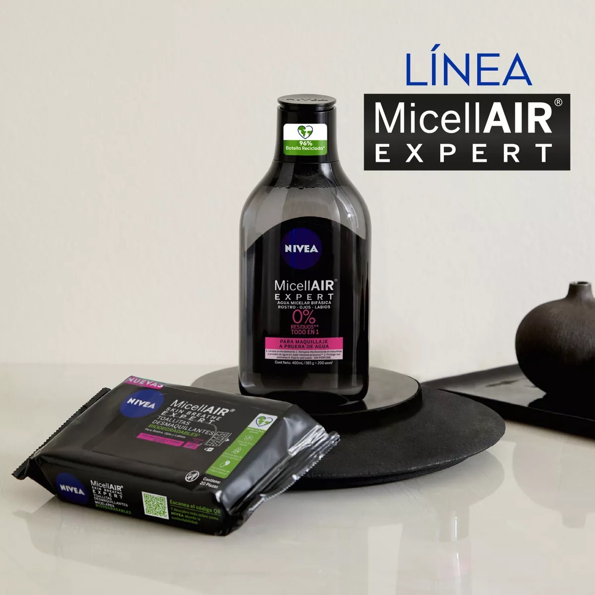 AGUA MICELAR NIVEA BIFÁSICA MICELLAIR BLACK EXPERT 400 ML - 4