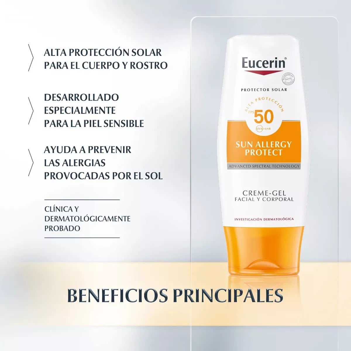 BLOQUEADOR ROSTRO EUCERIN SPF 50 150 ML CREMA ALERGIAS - 5