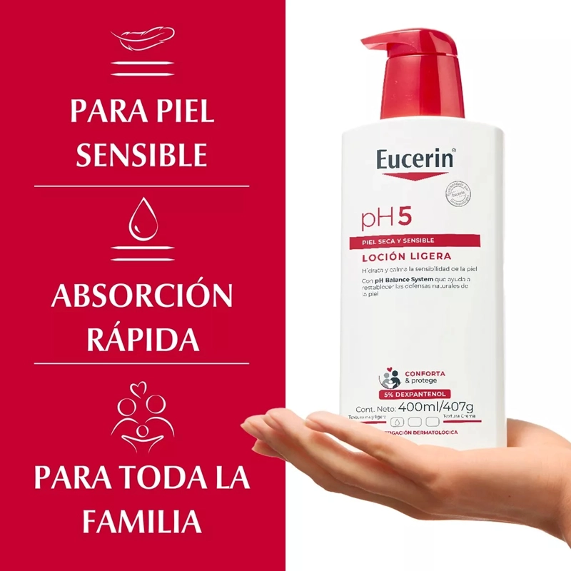LOCIÓN CUERPO EUCERIN 400 ML PH5 HIDRATANTE PIEL SECA Y SENSIBLE - 3