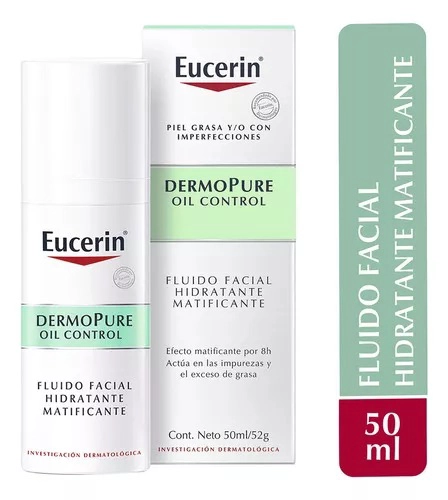 MATIFICANTE ROSTRO Y CUELLO EUCERIN 50 ML FLUIDO DERMOPURE PIEL GRASA - 1