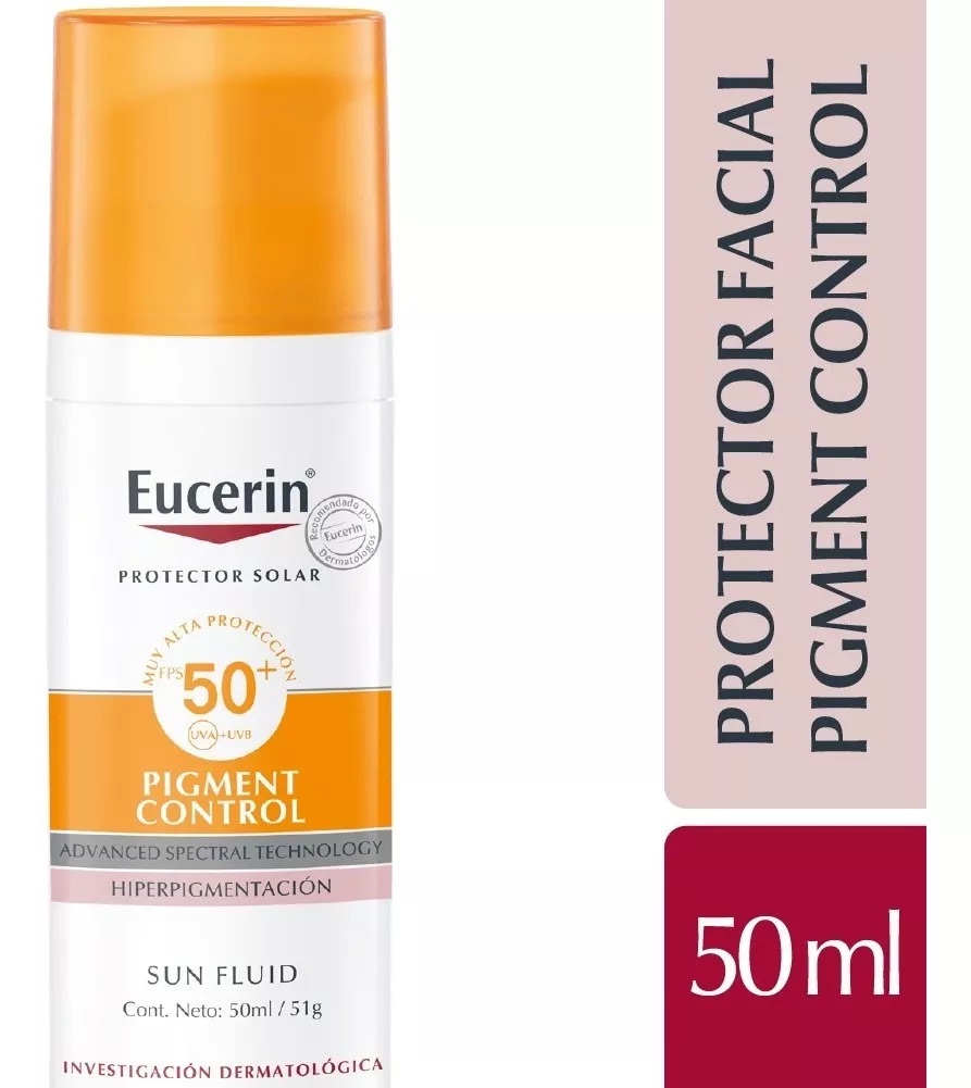 BLOQUEADOR ROSTRO Y CUELLO EUCERIN SPF 50 50 ML PIGMENT CONTROL SUN FLUID EN CREMA - 1