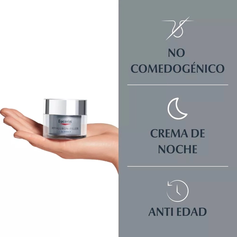 CREMA ROSTRO Y CUELLO EUCERIN 50 ML HYALURON NOCHE TODO TIPO PIEL - 4