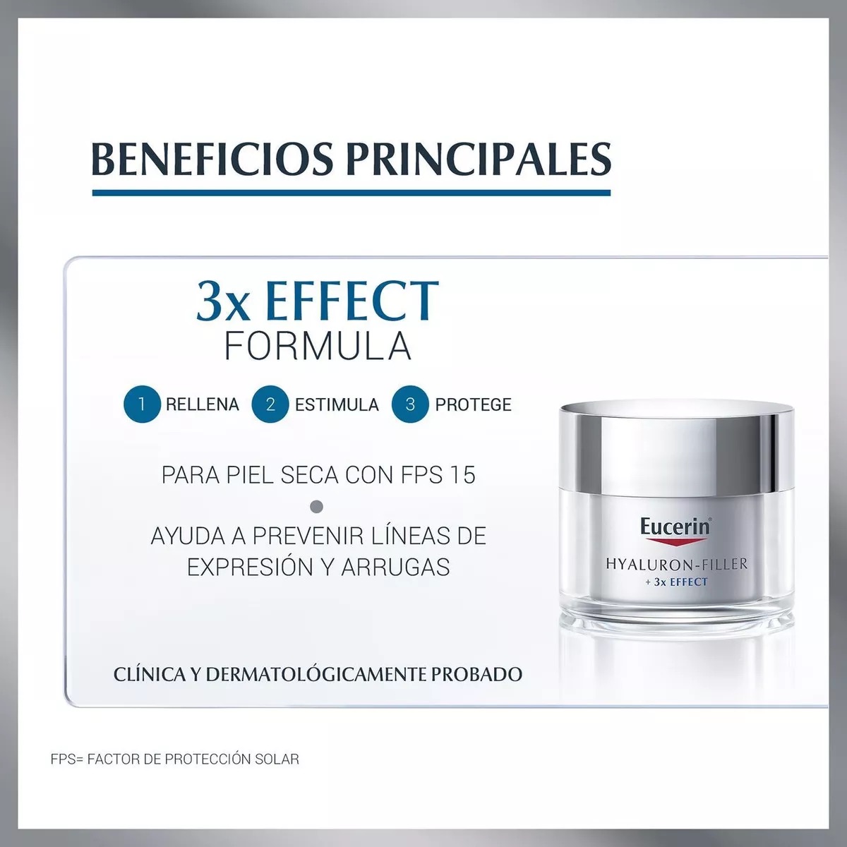 CREMA ROSTRO Y CUELLO EUCERIN SPF 15 50 ML HYALURON FILLER DÍA ANTIEDAD ARRUGAS PIEL SECA - 2
