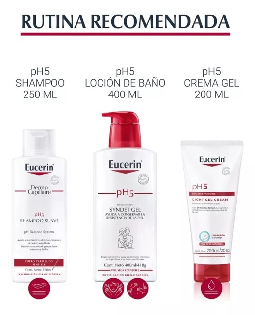 CREMA CUERPO EUCERIN 200 ML PH5 LIGHT GEL PIEL SECA Y SENSIBLE - 3