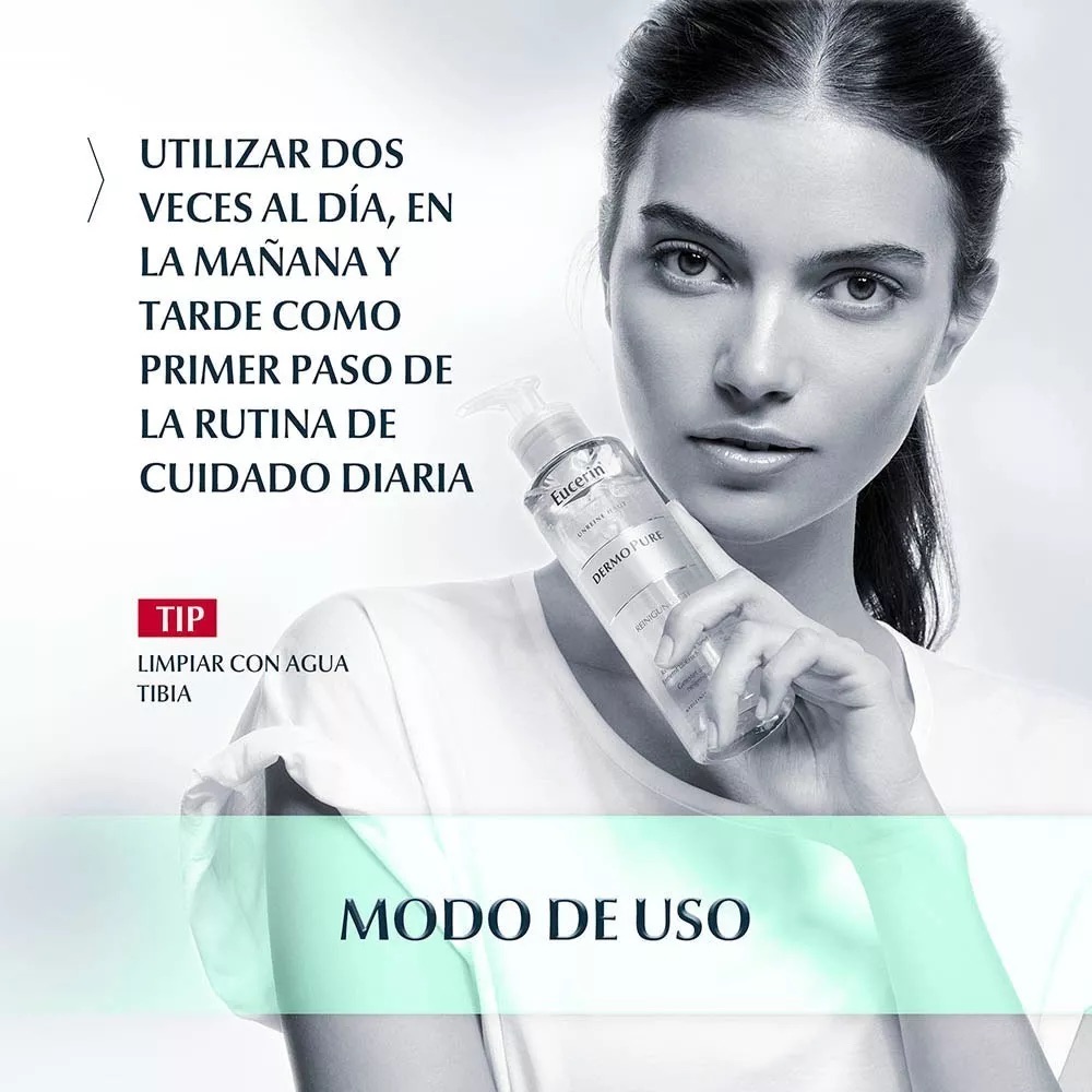 GEL LIMPIADOR ROSTRO Y CUELLO EUCERIN 200 ML DERMOPURE OIL CONTROL - 4
