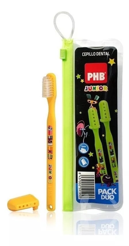 CEPILLO PHB DENTAL JUNIOR PACK X2 + ESTUCHE - 1