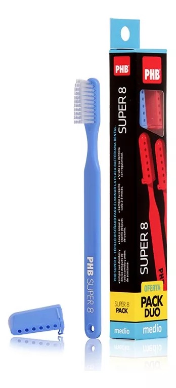 CEPILLO PHB DIENTES SUPER 8 MEDIO PACK X 2 UNIDADES - 1