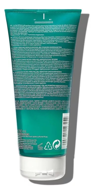 GEL LIMPIADOR MICRO EXFOLIANTE EFFACLAR 200 ML DE LA ROCHE-POSAY - 3