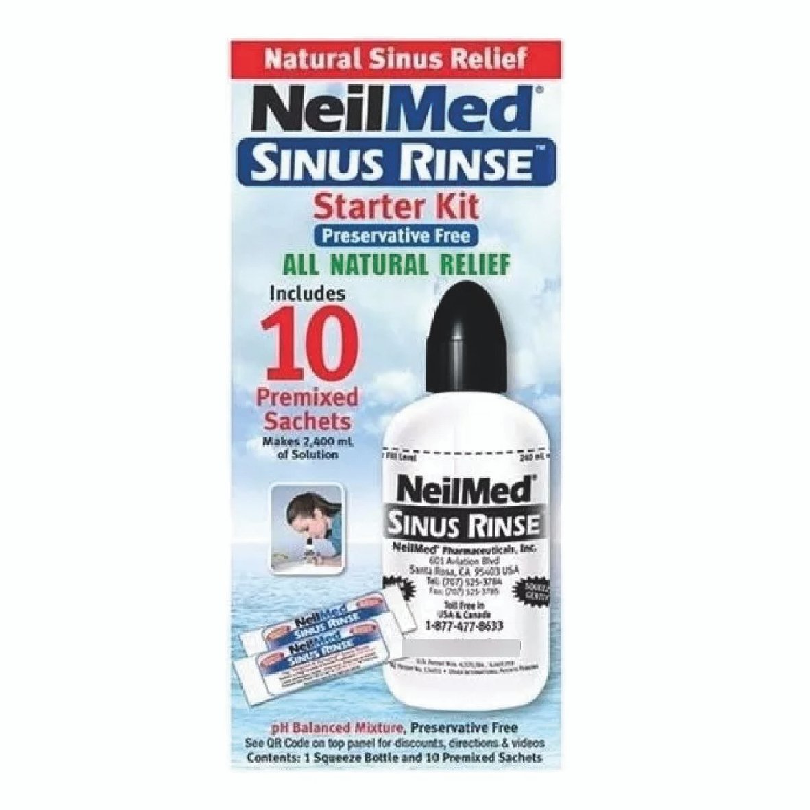 KIT DE INICIO NEILMED SINUS RINSE 10 PZ S/C - 4