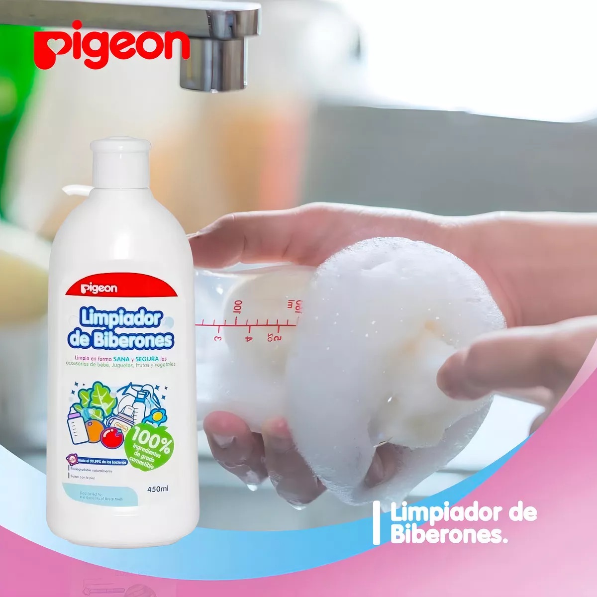 JABÓN DE BIBERONES PIGEON 450 ML - 3