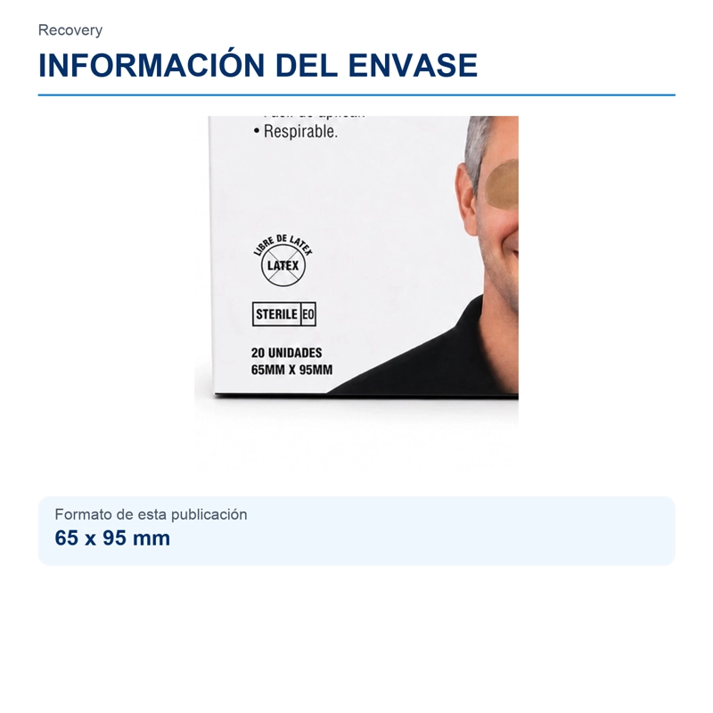 PARCHES OCULARES RECOVERY ADULTO 65 X 95 MM, 20 UNIDADES - 2