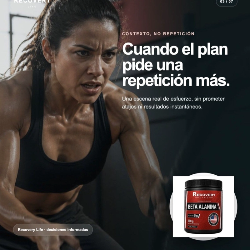 100% AMERICANA BETA ALANINA CARNOSYN ALTA CALIDAD RECOVERY LIFE 300 G SIN SABOR - 3