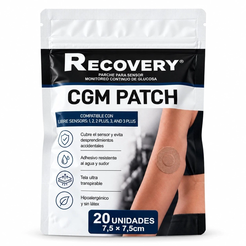 PARCHES PARA SENSOR CGM RECOVERY BEIGE 20 UNIDADES 7,5 X 7,5 CM - 1