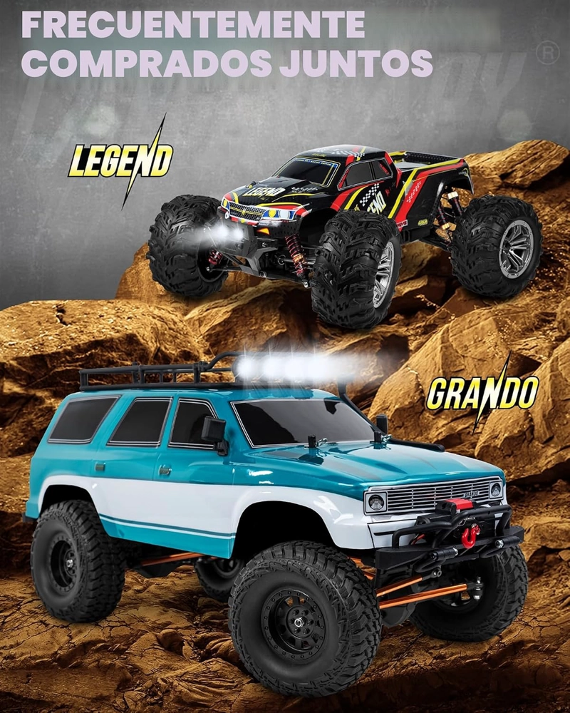 LAEGENDARY GRANDO 4X4 CRAWLER RC 1:10 HOBBY GRADE CELESTE 2 VELOCIDADES HI LOW - 5