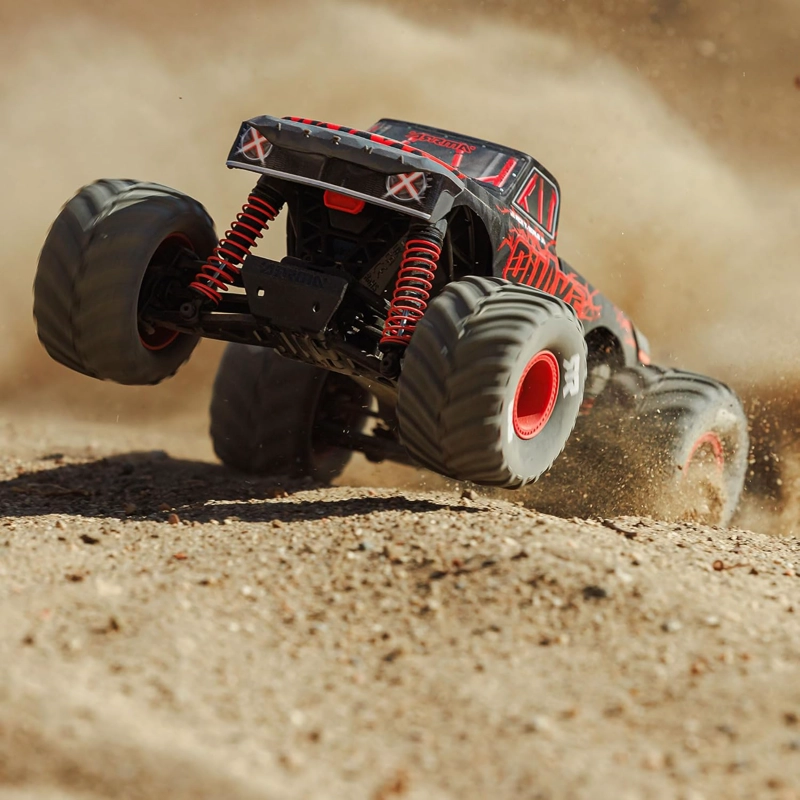 ARRMA RC MONSTER TRUCK 1/16 QUAKE GROM 4X4 RTR BRUSHED ROJO - 3